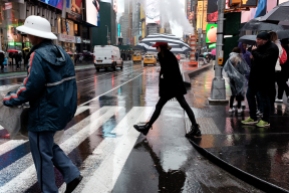 NYC rain scene